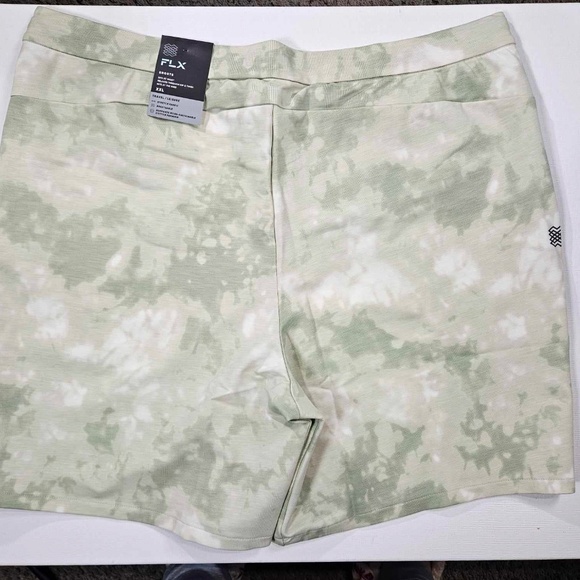 FLX Shorts Mens 2XL Green Tie Dye Stretch Drawstring Leisure Pockets Breathable - Picture 10 of 10